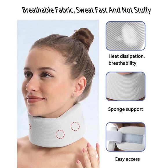 Neck Brace for Sleeping, Soft Foam Cervical Collar for Neck Pain and Support (M) - Picture 5 of 8